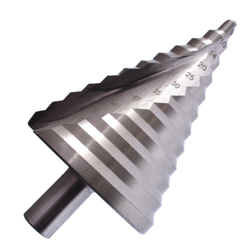 High speed steel 6-60mm pagoda drill triangular shank spiral groove step drill bit electric drill reaming step drill bit hole opener
