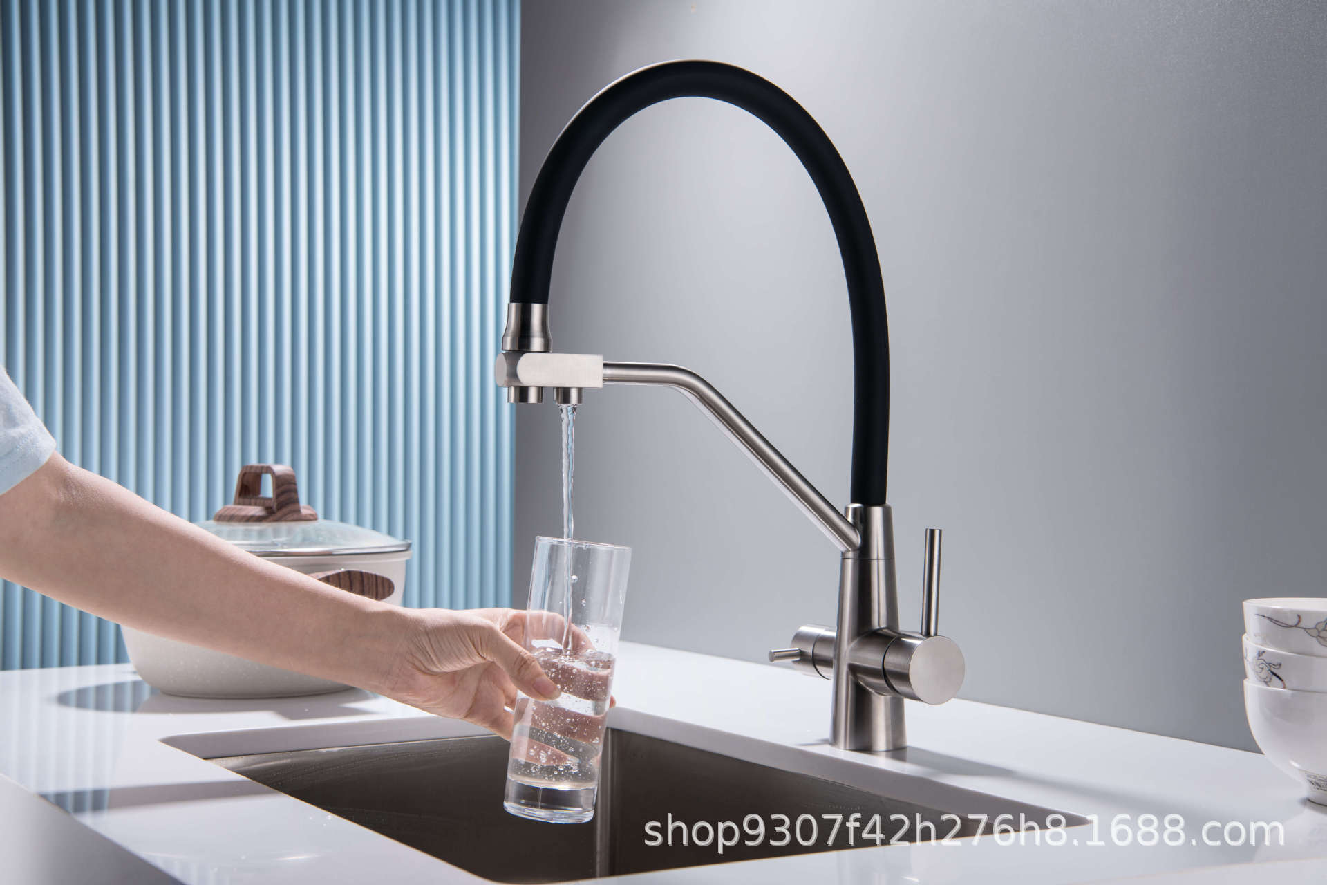 Cross-border 304 stainless steel water purifying faucet, kitchen sink, sink, cold and hot water direct drinking water three-in-one faucet undefined