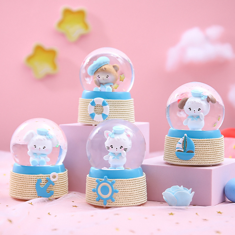 Cute cat small sweet bag mini crystal ball luminous bedroom desktop decoration students children holiday gifts wholesale