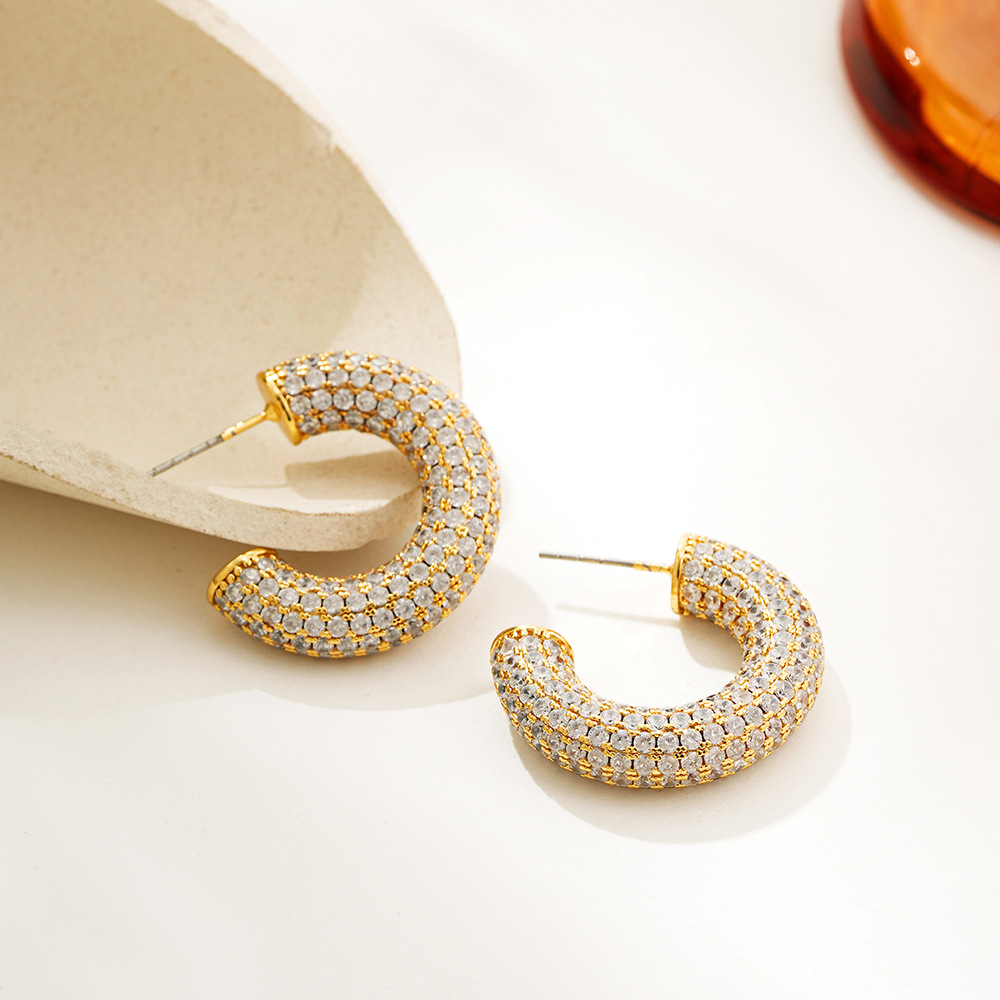 15g Weight Copper Ear Needle Material Hoop Earrings Classification 1 Pair Quantity Daily, Street Occasion Copper Material Geometric Pattern All Seasons Season Women's Gender Polished Finish Plating Design Simple Style, Classic Style Style 1 Pair Simple Style Classic Style Geometric Plating Copper Hoop Earrings 3