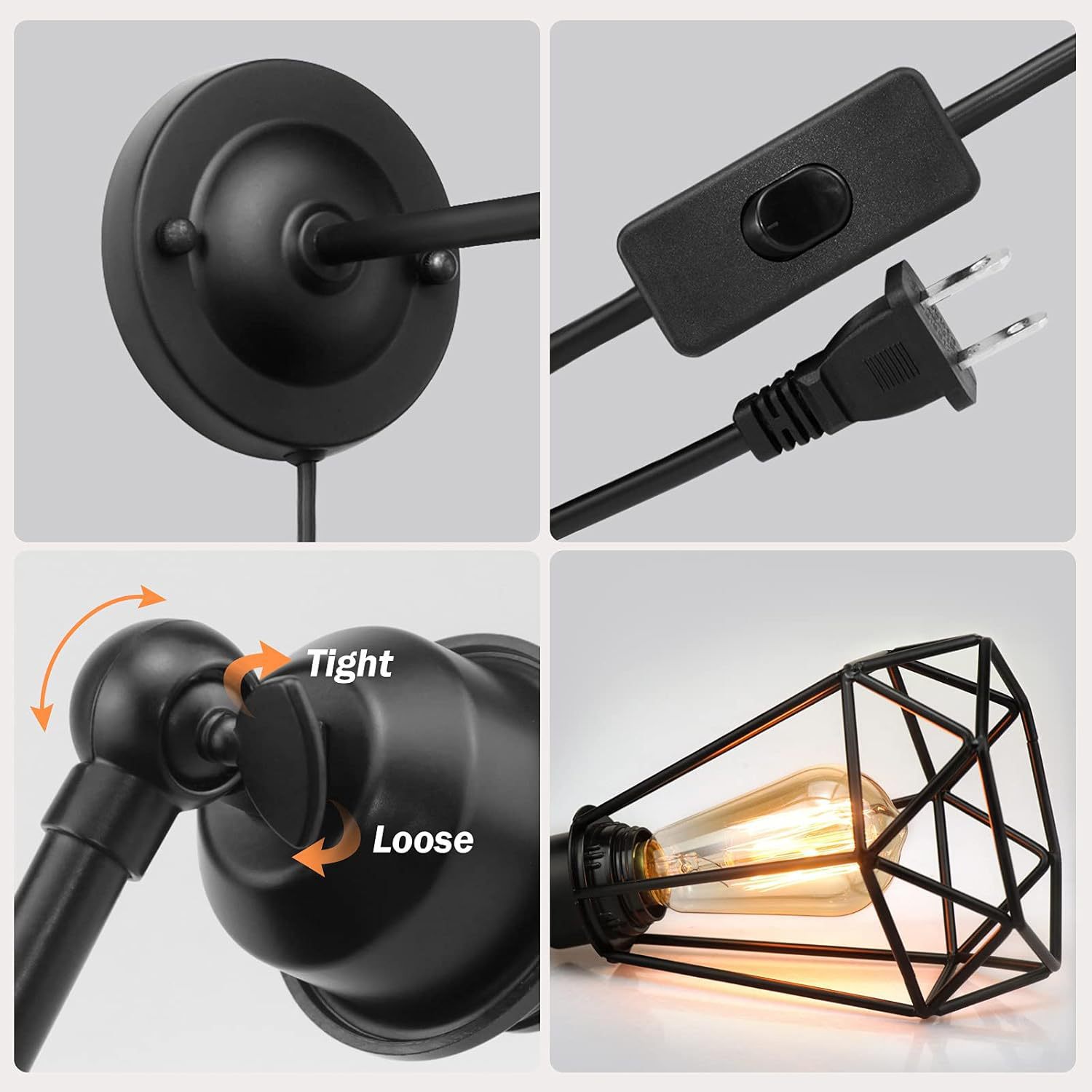 Lámpara de pared retro transfronteriza industrial de viento interior dormitorio pasillo pasillo pasillo pasillo balcón lámpara de pared LED creativa