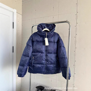 Guc Autumn and Winter Hooded Jacket Warm Cotton Coat Men's Dark Pattern Vintage Unisex Jacket Winter Thickened Warm