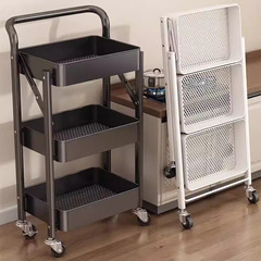 トロリー収納ラックモバイルキッチンバスルーム床置き寝室多層収納ラック家庭用折りたたみ収納ラック
