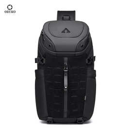 OZUKO男款战术胸包高级感潮牌斜挎包户外防水便携单肩小背包男士