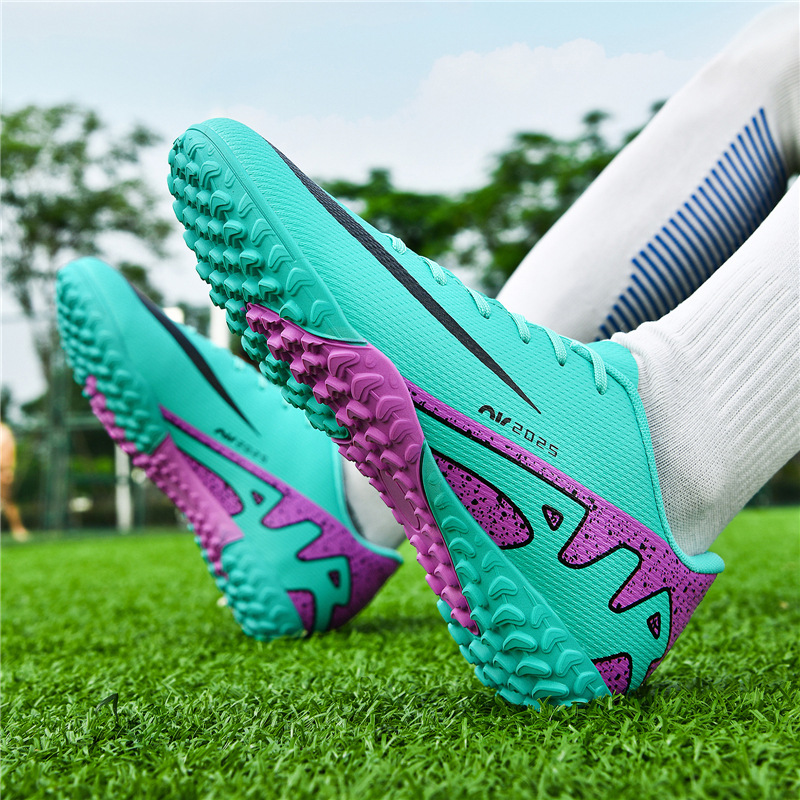 Zapatos de fútbol altos y bajos para hombres y mujeres tf clavos rotos ag clavos largos estudiantes de primaria y secundaria niños niños entrenamiento de competencia de césped artificial