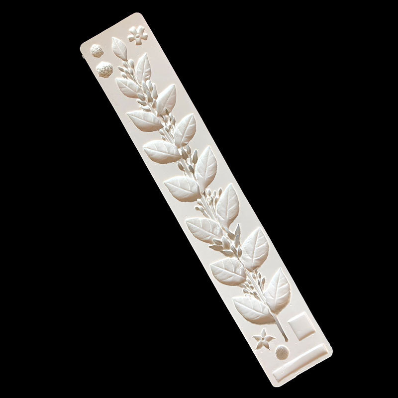 Hoja de La Flor de escalada vid planta tallo hoja flor molino de viento Jazmín molde de silicona DIY pastel Garland decoración del borde