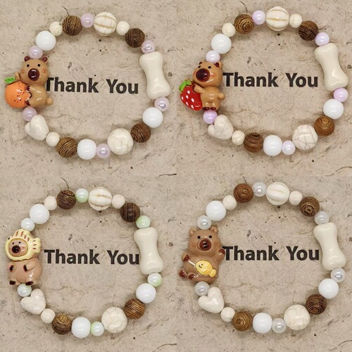 Handmade porcelain beads from Jingdezhen in a new Chinese cute style, wholesale, suitable for students, versatile, night market stall beads