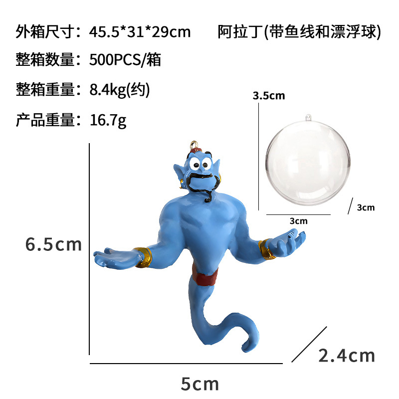 Mito transfronterizo de Aladdin, lámpara de deseos, pecera pequeña, decoración de resina de paisajismo, decoración de oxigenación, casa de refugio de peces y camarones