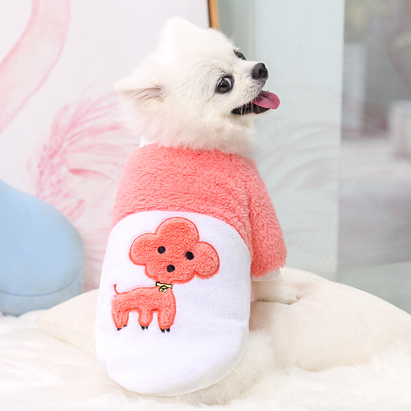 Liquidación peluche perro gato ropa para mascotas suministros otoño e invierno cálido Bixiong francés ropa de cubo cómodo algodón terciopelo ropa dos pies