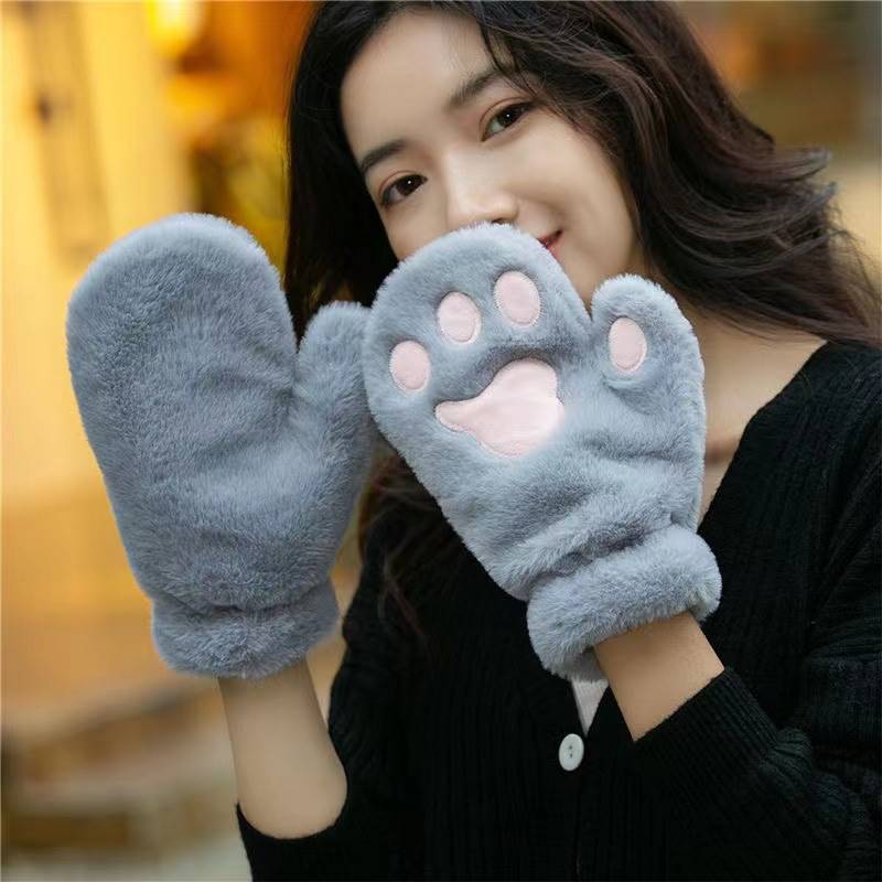 Version coréenne d'hiver de couleur unie avec velours épais, gants coupe-vent chauds et résistants au froid pour femmes, simples_voghion.com