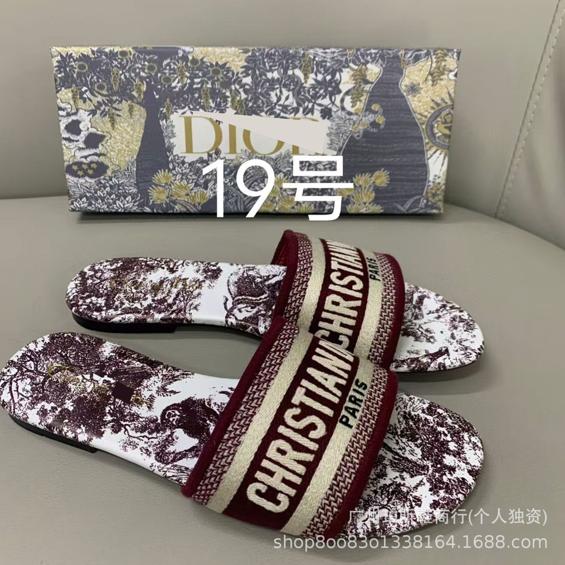 Zapatillas clásicas de alta versión D casa bordadas en una línea Zapatillas de piel de oveja para mujer