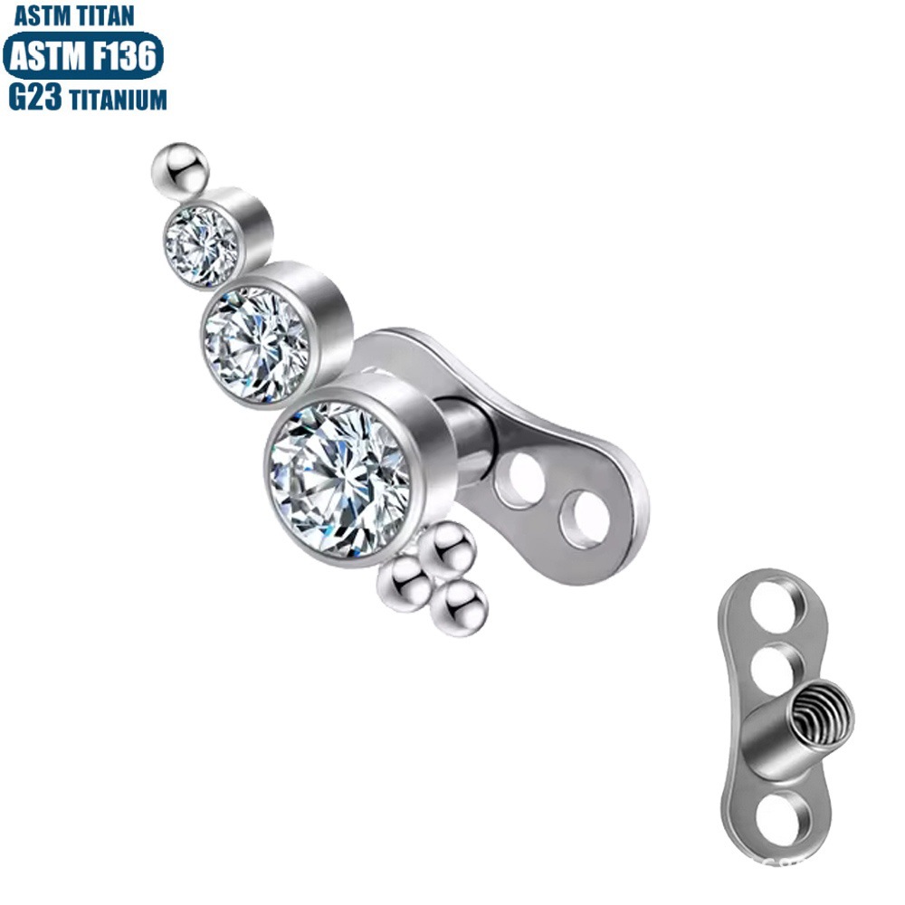 Pointed labret stud close-up product detail