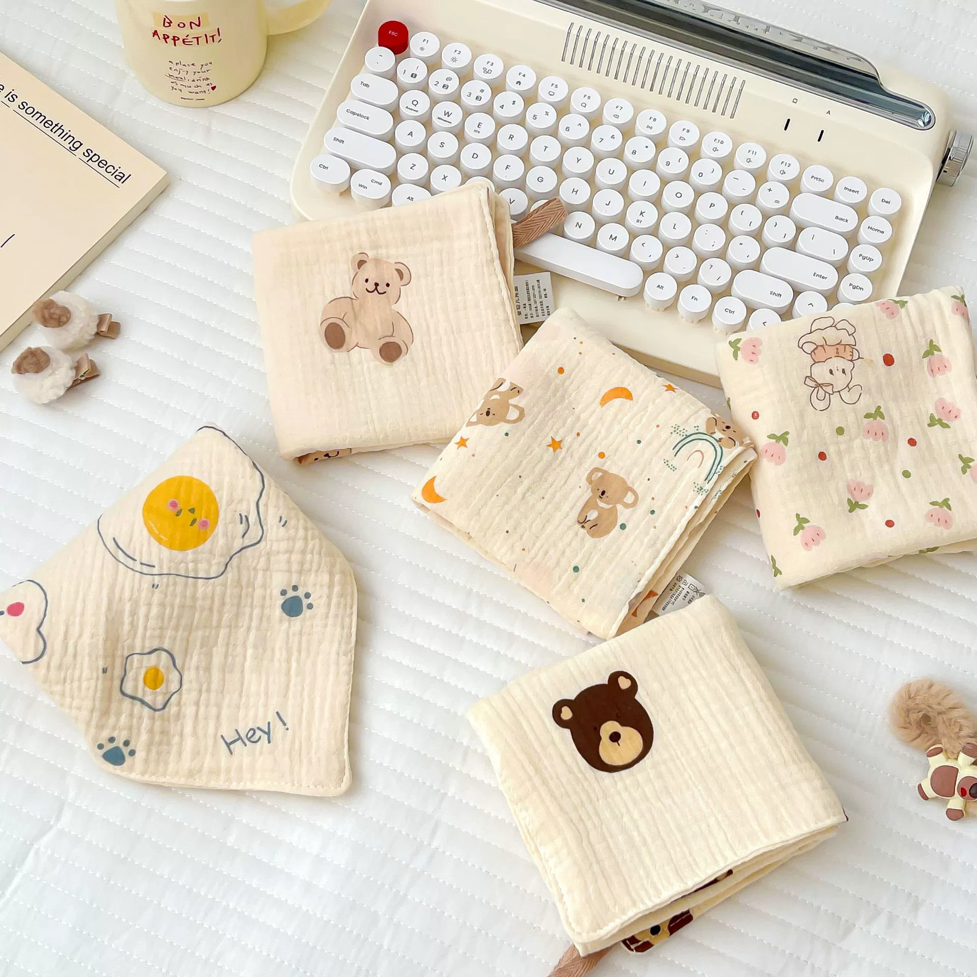 Children's gauze eating bib, towel, handkerchief for new born, soft wet wipes for face washing, water absorbent, wholesale