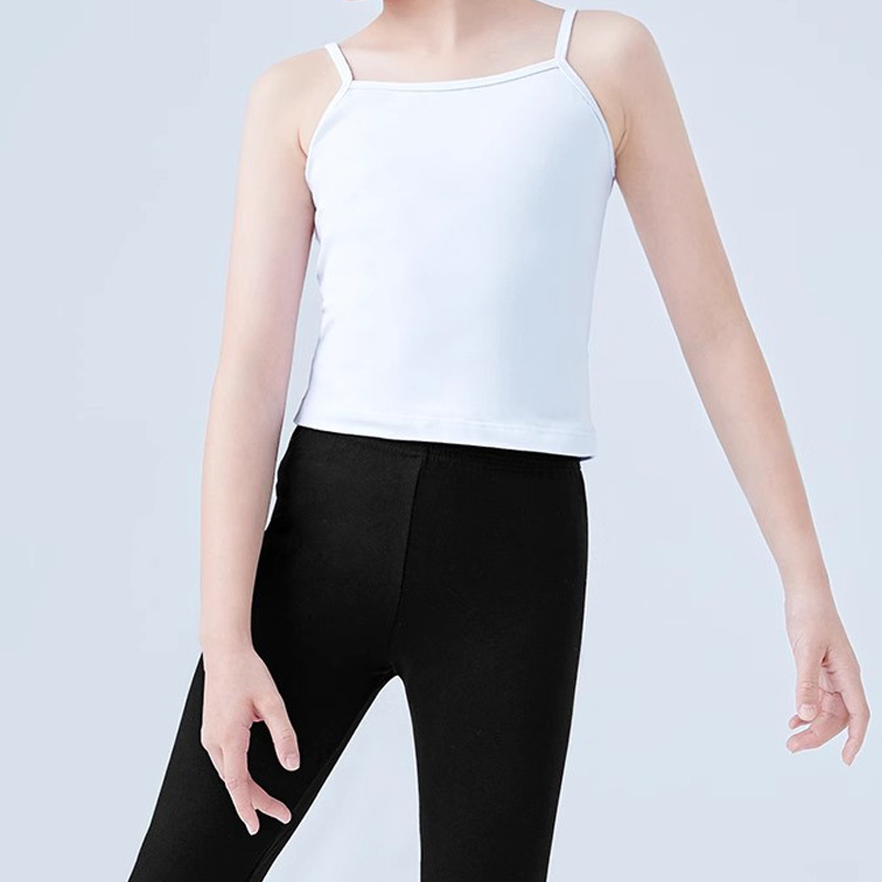 Pure cotton white undershirt for baby girls, suitable for both inner and outer wear, all-cotton camisole, round neck, sleeveless top, trendy.