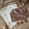 3 brown envelopes + 10 white rose letterheads + 3 fire paint stickers