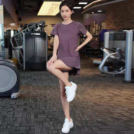 瑜伽服夏季套装女运动晨跑步外穿速干休闲女羽毛球服休闲健身减肥