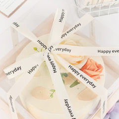 Internet celebrity off-white threaded ribbon INS style English ribbon gift box baked flowers packaging diy bow tie
