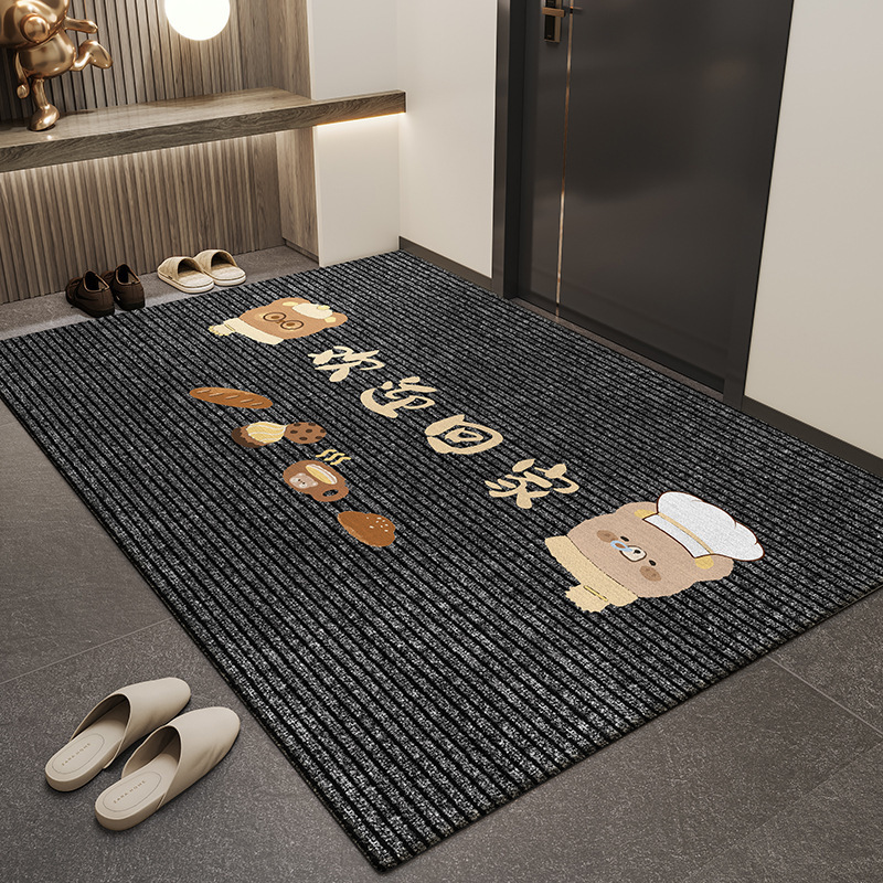 Cartoon Crystal Velvet Doormat For Entryway Dust And Dirt Removal_voghion.com