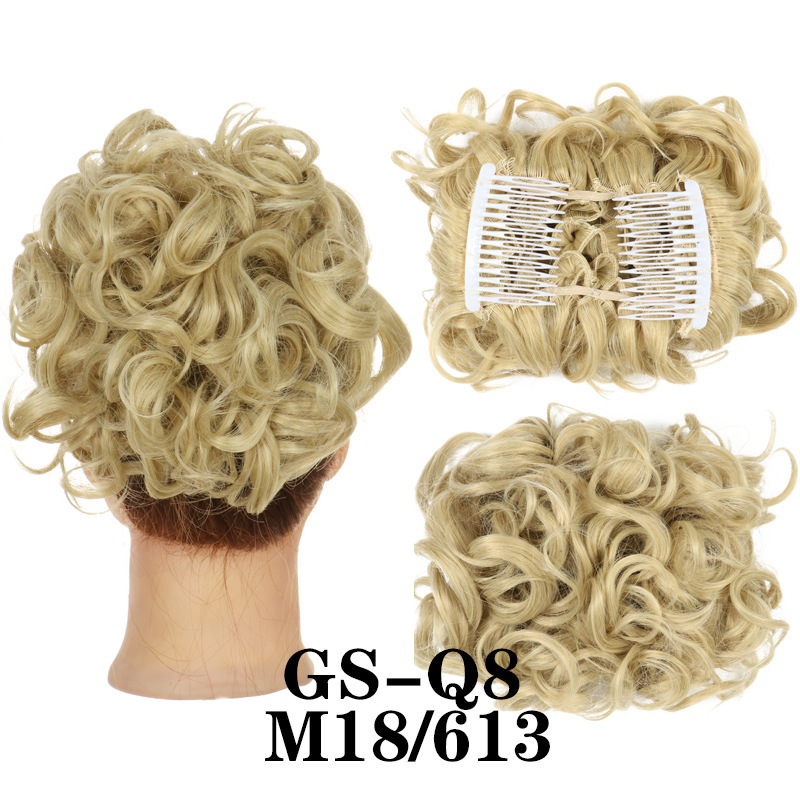 Transfronterizos europeos y estadounidenses rizos brotes de cabello al por mayor mujeres rizos ondas chinas retro flores brotes de caballo cabello de pino peluca