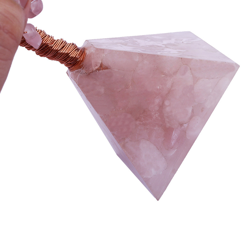创意树脂金字塔底座发财树天然水晶碎石树桌面 能量发生器 小摆件 图 14