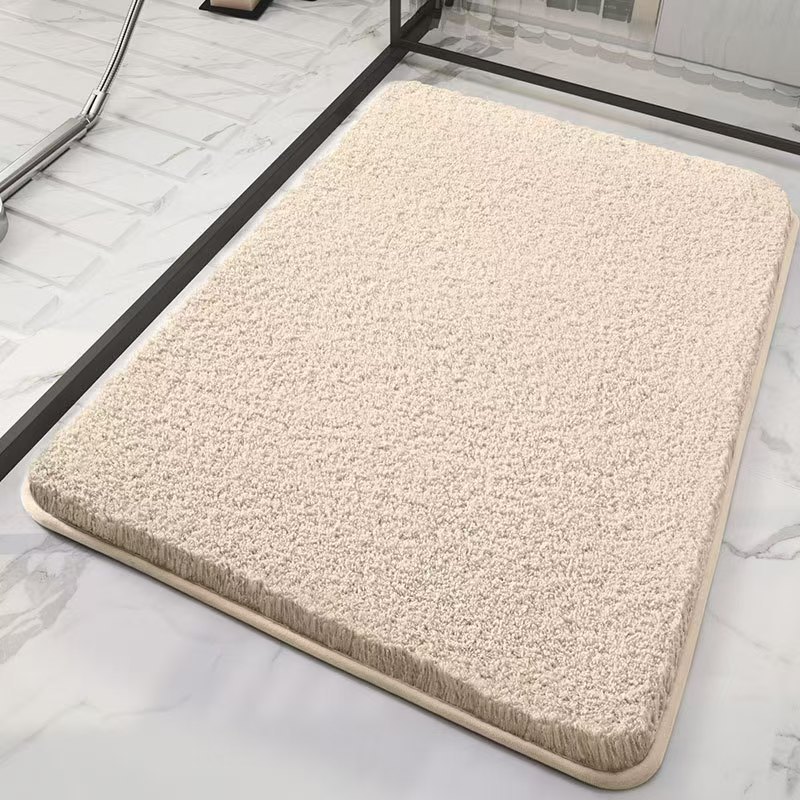 Alfombra antideslizante de baño doméstico transfronterizo alfombra de flocado de alta absorción de agua secado rápido espesado alfombra de piso de inodoro