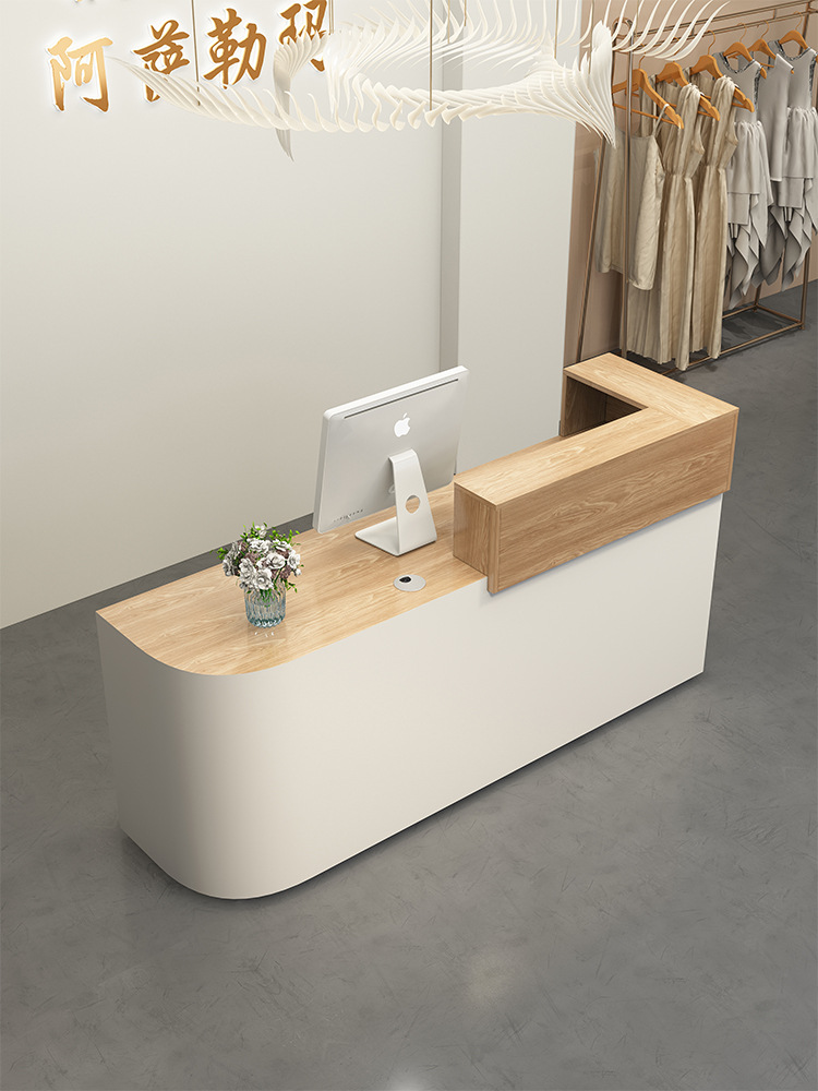 服装店收银台柜台美容院理发店吧台桌店铺小型简约现代烤漆前台