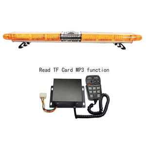 LED Roof Warning Light Yellow Long Row Strobe Light 1.7m Flashing Light + Horn + MP3 Siren JH9200W