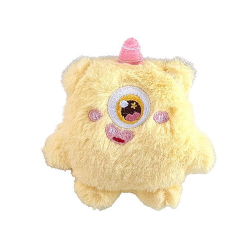 Xiaohongshu Style Plush Cartoon Character Pin, One-Eyed Little Monster, Three-Eyed Cute Monster, Bag Accessory, Cute Plush Toy