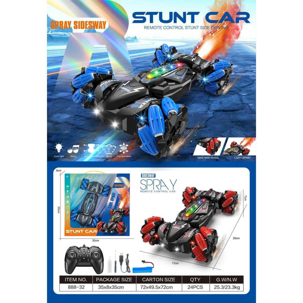 Cross-border ejercicio de doble cara luces rolling gestos truco coche de control remoto cuatro ruedas a la deriva todoterreno regalo coche de juguete para niños