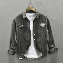 Z006秋冬新款男士休闲牛仔长袖衬衫外套一件代发