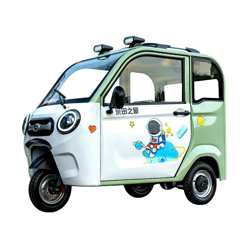 Triciclo Eléctrico Cerrado con Capacidad de Carga de 200 kg para Traslado de Niños