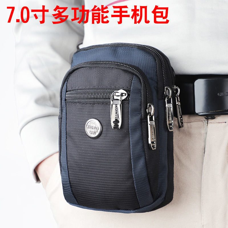 Sports waist bag 2023 new simple fashion mobile phone bag outdoor leisure trendy texture multi-compartment men's crossbody bag
