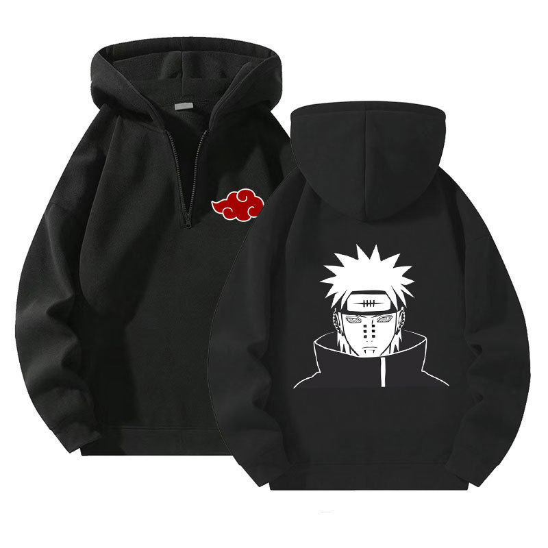 Cross-Border New Quarter Zipper Pullover Sweatshirt for Men and Women Casual Anime Naruto Zipper Sweatshirt