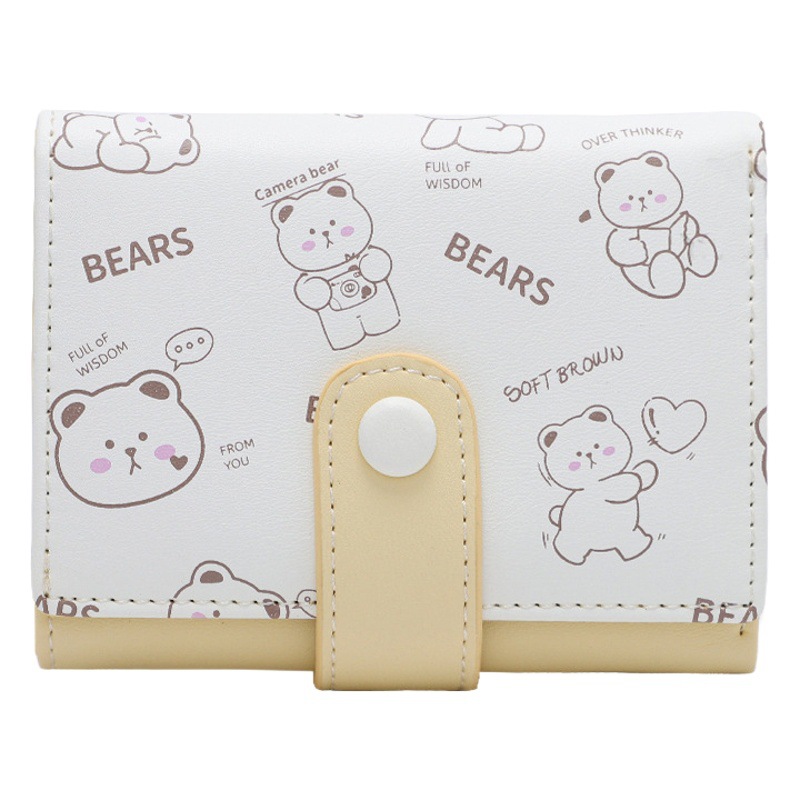 [Animal diario] Pequeña cartera de las mujeres al por mayor PU corto tríptico multi-Tarjeta Monedero