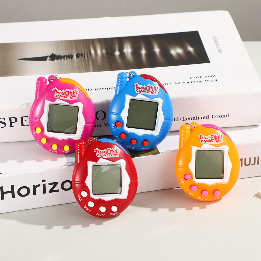 Cross-border electronic pet console pendant, classic retro mini handheld game console, educational toy keychain