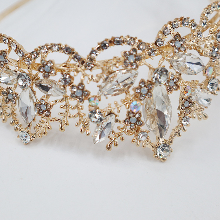 Nupcial corona tocado cristal princesa corona nupcial boda hilo vestido accesorios cumpleaños corona cabeza accesorios al por mayor