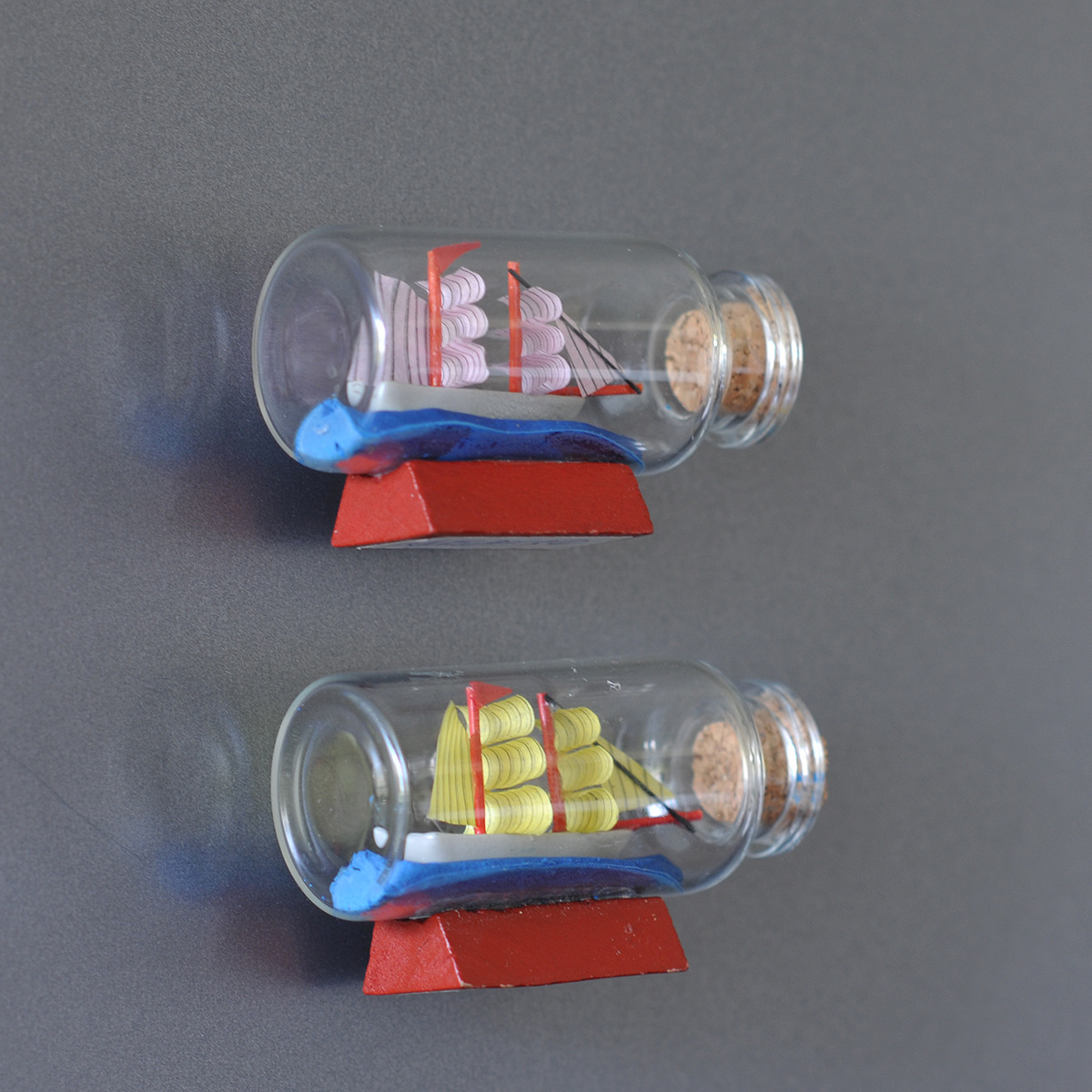 瓶中船漂流瓶帆船冰箱贴 创意家居便签 海洋主题地中海风格2040-2