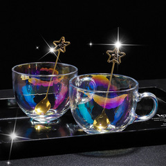 Tea-colored glass cup oatmeal breakfast cups home use with handle water cup large capacity with lid spoon coffee cup for women milk cup