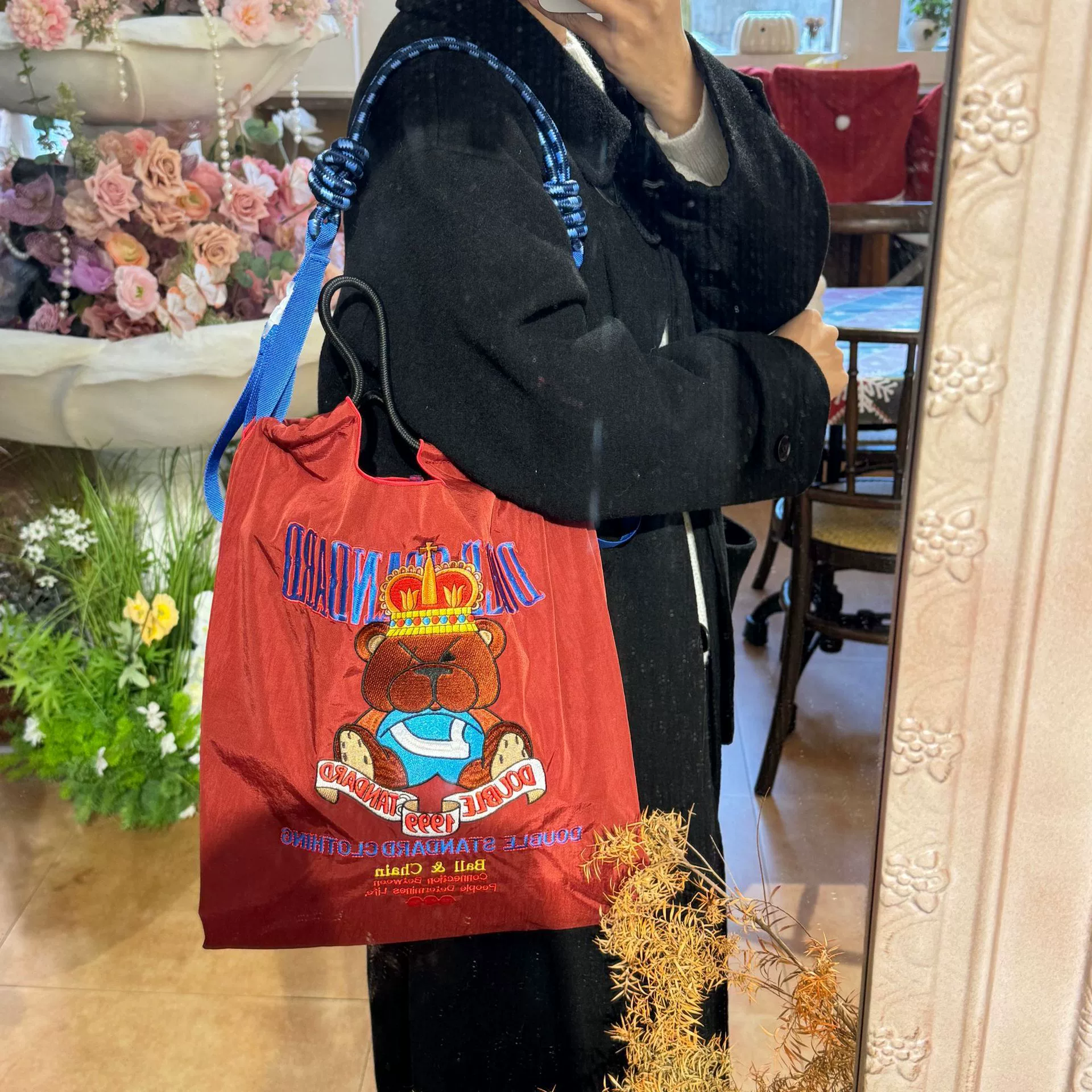 Весна новая японская вышивка ballchain экологически чистая сумка женская сумка для покупок диагональная сумка на одно плечо холщовая сумка сумка