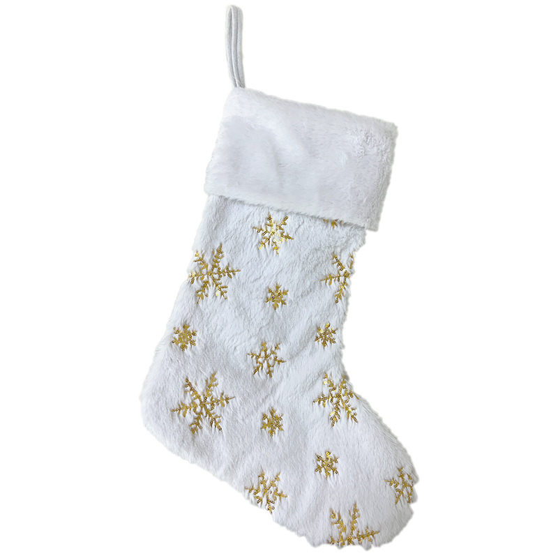 クリスマス装飾用品クリスマス靴下プレゼント袋刺繍雪花玉片大サイズクリスマス装飾プレゼント靴下|undefined