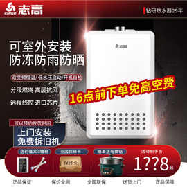 志高燃气热水器室外机户外防冻天然气热水器变频恒温强排式家用