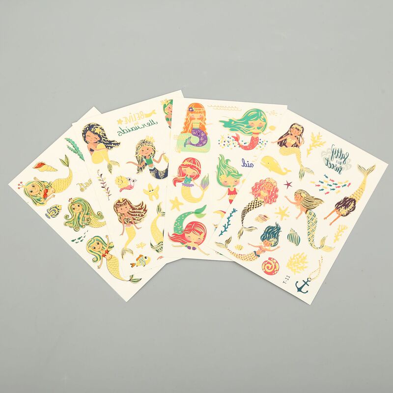 Golden Unicorn temporary tattoo sticker cartoon kids body fake tattoo body makeup waterproof face sticker