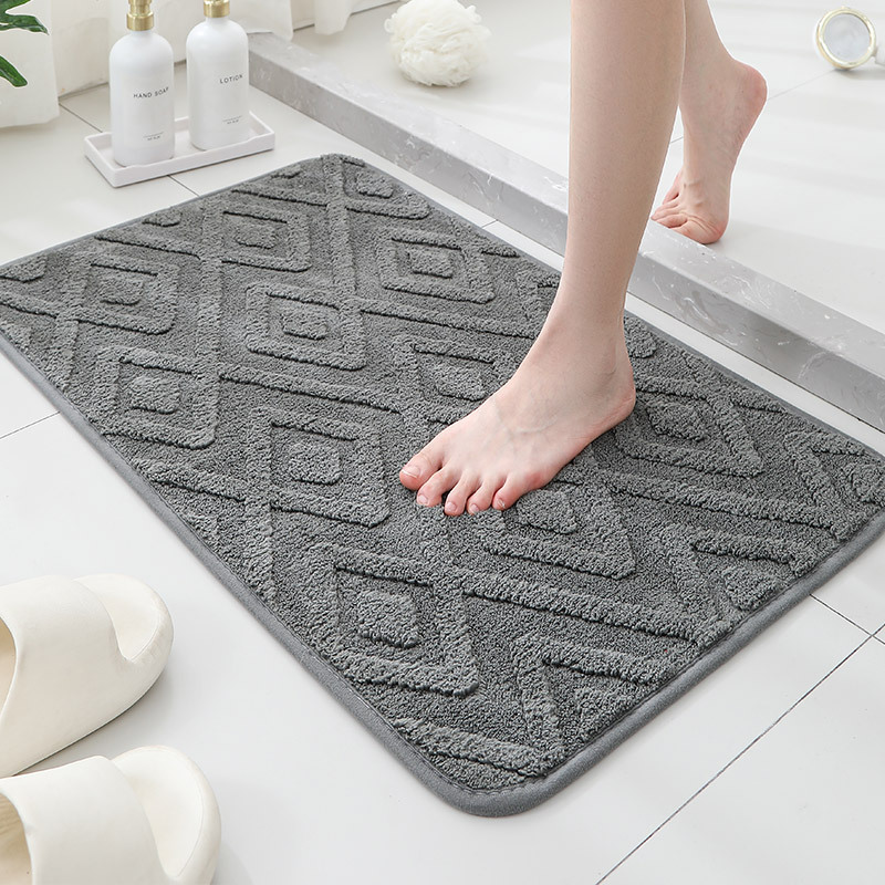 Nuevo Jacquard baño de peluche absorción de agua esterilla de suelo de color sólido antideslizante esterilla de baño baño puerta de ducha esterilla transfronteriza