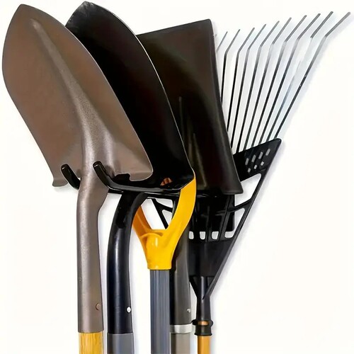 Cross-border thickened garden tool storage rack indoor wall-mounted shelf shovel holder iron rake broom folding stand