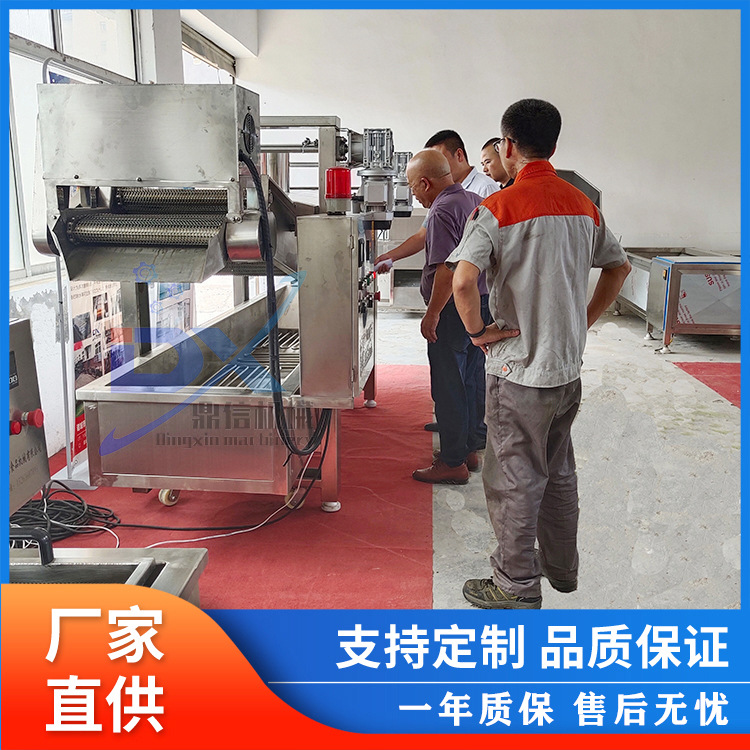 鸭翅连续式油炸机 洋芋片全自动油炸机 香酥饼油炸流水线 鼎信