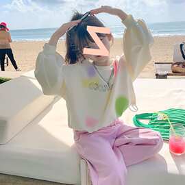 女童卫衣春秋款2026新款洋气儿童春装长袖小女孩春季童装短款上衣