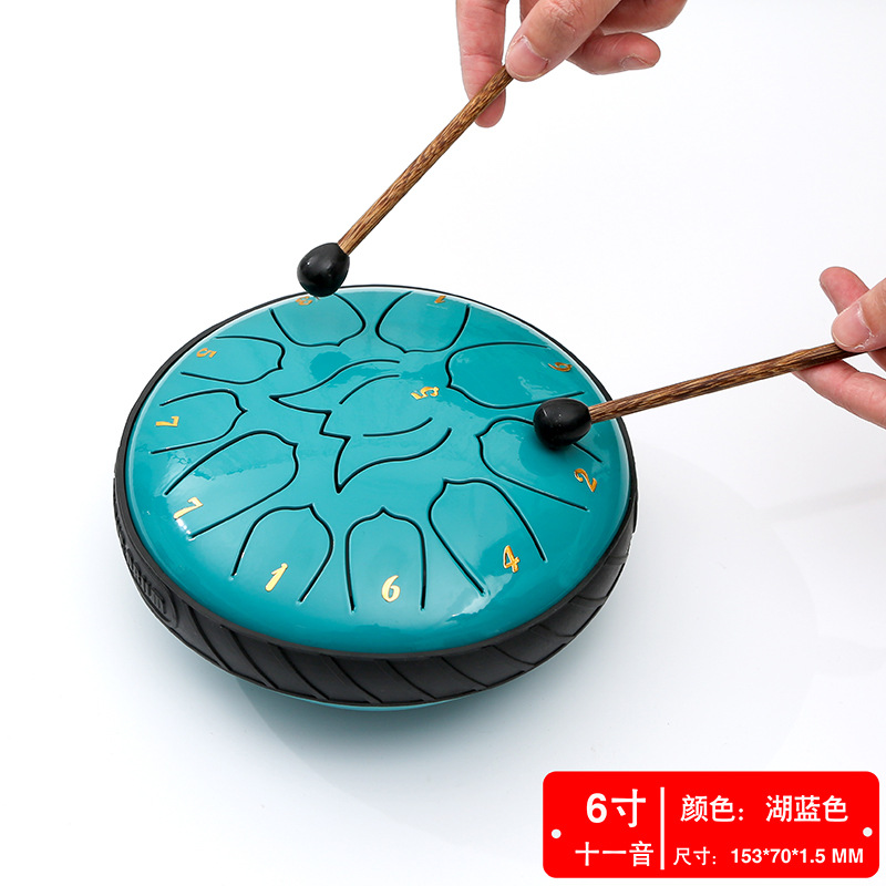 Fabricante fuente de 6 pulgadas 8 tonos 11 tonos instrumentos musicales tambor etéreo color vacío tambor sánscrito olvidar el polvo tambor olvidar la preocupación tambor Lotus