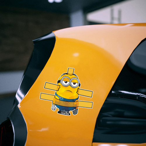SpongeBob Motorcycle Sticker Funny Plankton Electric Scooter Car Bumper Scratch Cover Decal