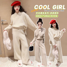 女童毛衣套装2025秋季新款儿童网红韩范针织衫春秋休闲两件套童装