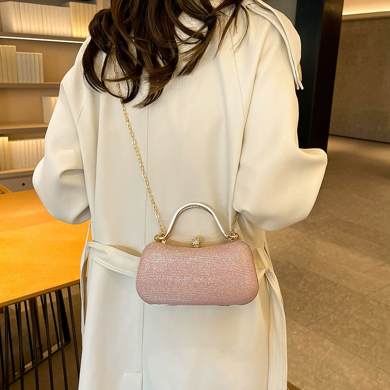 Box One-Shoulder Chain Bag, Demi-Season Fashionable Mini Shoulder Purse, 16×7×6 cm